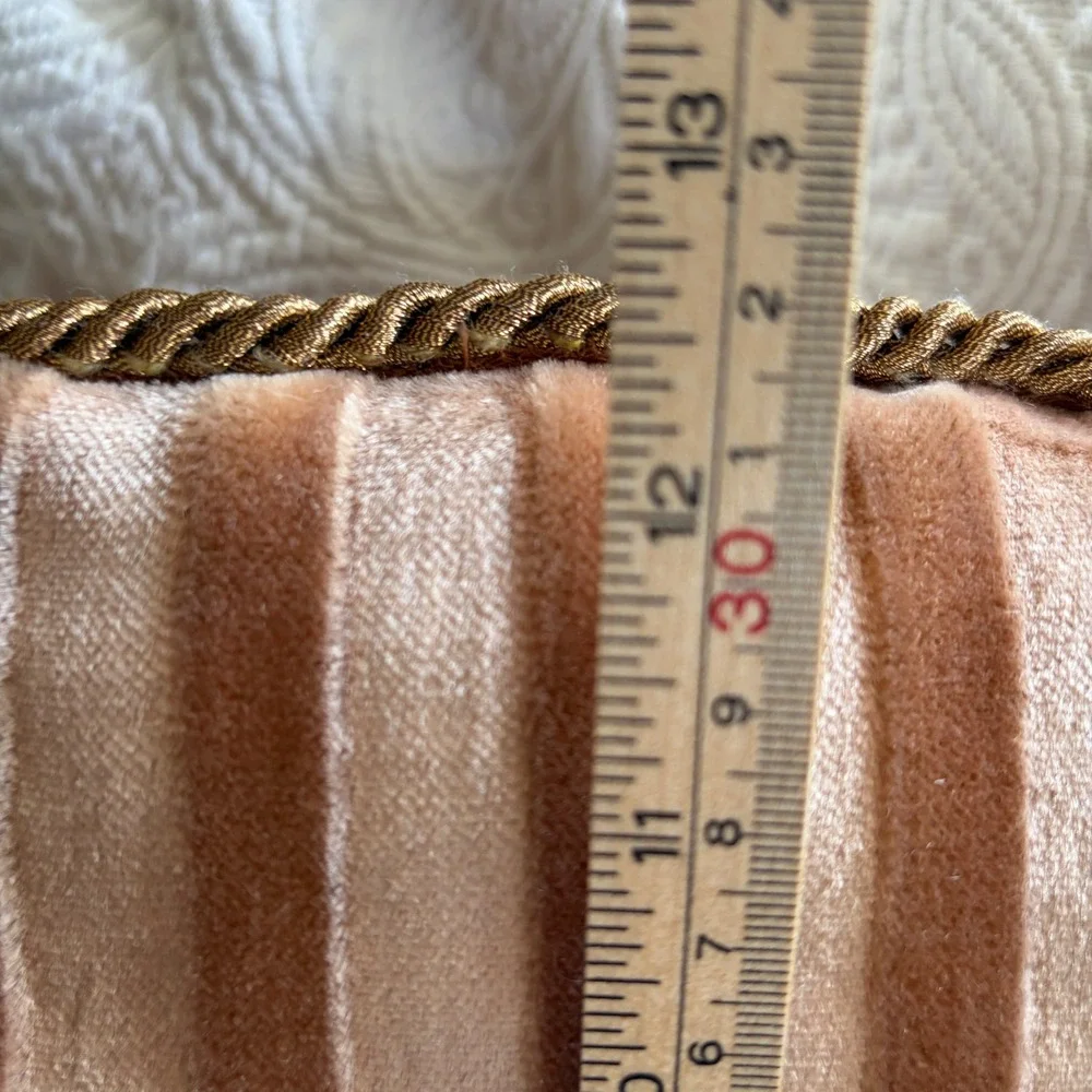 Vintage Brown Copper Gold Velvet Pillows Beaded Tassel Fringe Stripes 10